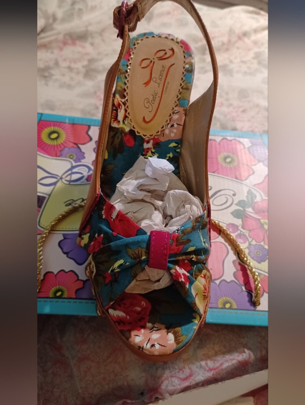 Poetic License Floral Teal Multi-Color Platform Sandals